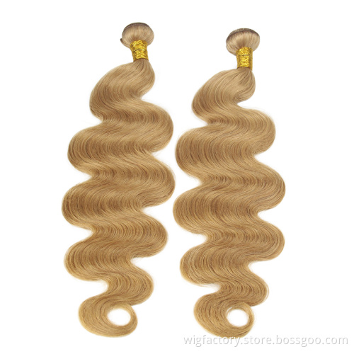 Cheap 10A 100% human brazilian 27 blonde bundles cuticle aligned 27 hair bundles body wave color 27 human hair bundle